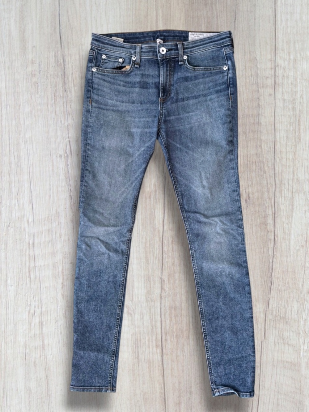 Rag & Bone Baxhill Skinny Jeans Women's 27 Mid Rise Stretch Made in USA Short Ti